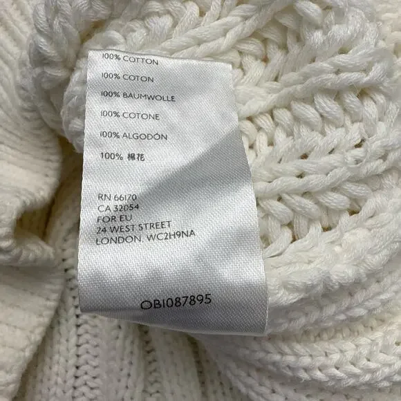 Free People Sweetheart Sweater Womens Small Ivory Boho Chunky Knit Mock Neck - Picture 5 of 13